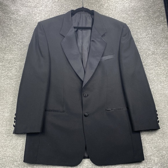 Jean Pierre Mens Black Formal Blazer Approx Size 44R See Measurements EUC - Picture 1 of 9